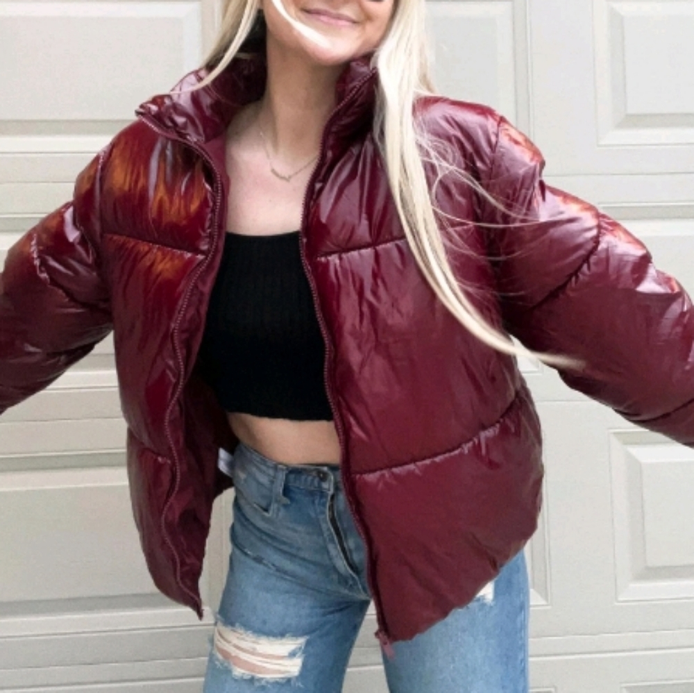 A New Day | Wet Look Puffer Jacket - Picture 4 of 6